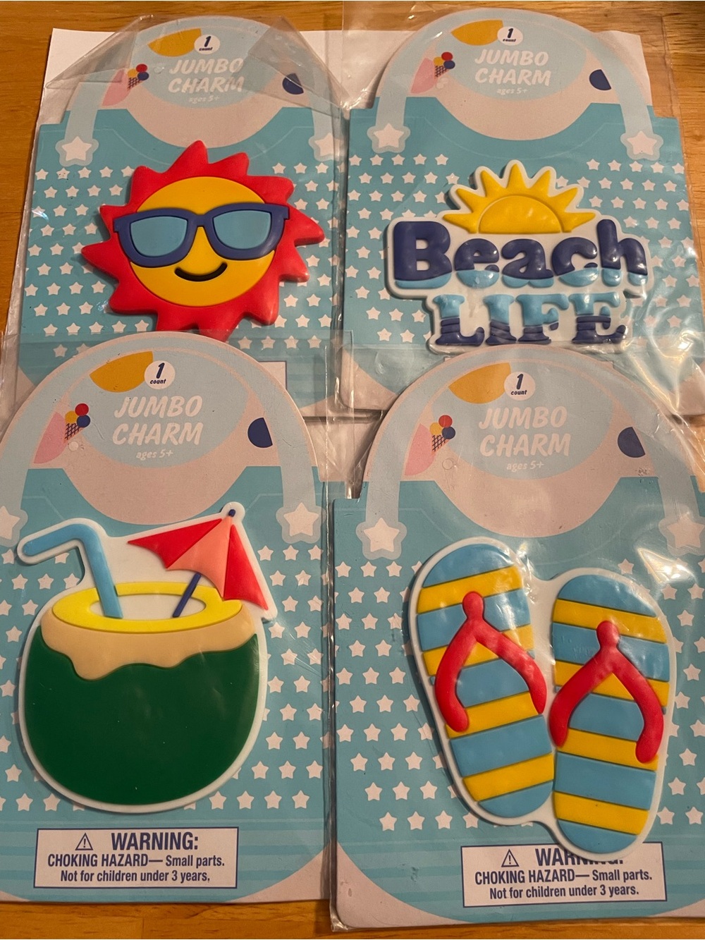 Sun & Beach Jumbo Charms - Colorful Summer Pack 4pc